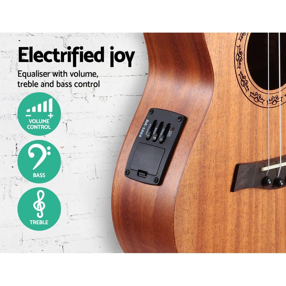 Buy Alpha 26" Ukulele Equaliser Natural Mahogany Tenor Beginner Gift w/ Bag discounted | Products On Sale Australia