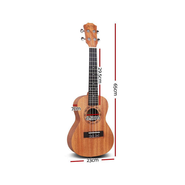 Buy Alpha 26" Ukulele Natural Mahogany Tenor Beginner Gift w/ Carry Bag discounted | Products On Sale Australia