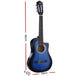 Buy Alpha 34 Inch Classical Guitar Wooden Body Nylon String Beginner Kids Gift Blue discounted | Products On Sale Australia