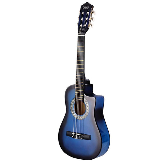 Buy Alpha 34 Inch Classical Guitar Wooden Body Nylon String Beginner Kids Gift Blue discounted | Products On Sale Australia