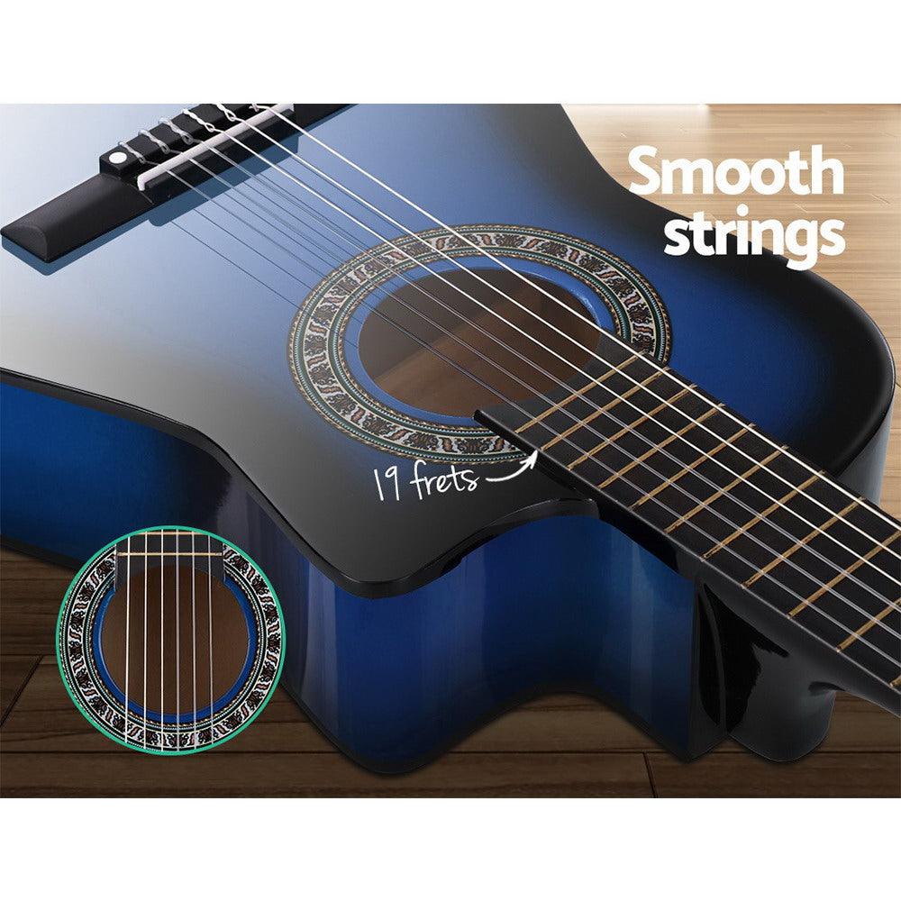 Buy Alpha 34 Inch Classical Guitar Wooden Body Nylon String Beginner Kids Gift Blue discounted | Products On Sale Australia