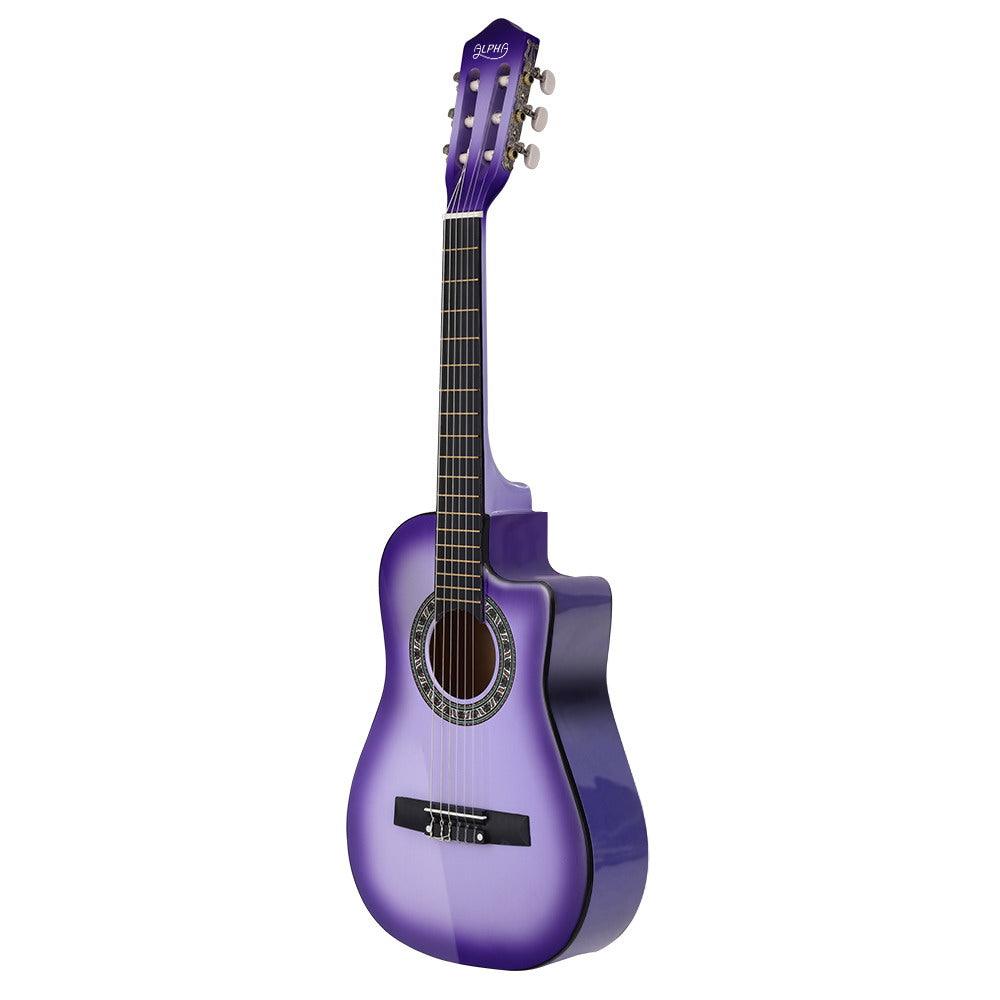 Buy Alpha 34 Inch Classical Guitar Wooden Body Nylon String Beginner Kids Gift Purple discounted | Products On Sale Australia