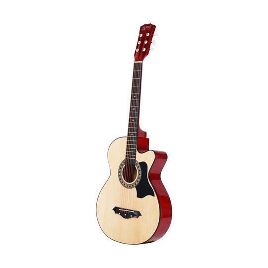 Buy Alpha 38 Inch Acoustic Guitar Wooden Body Steel String Full Size Cutaway Wood discounted | Products On Sale Australia