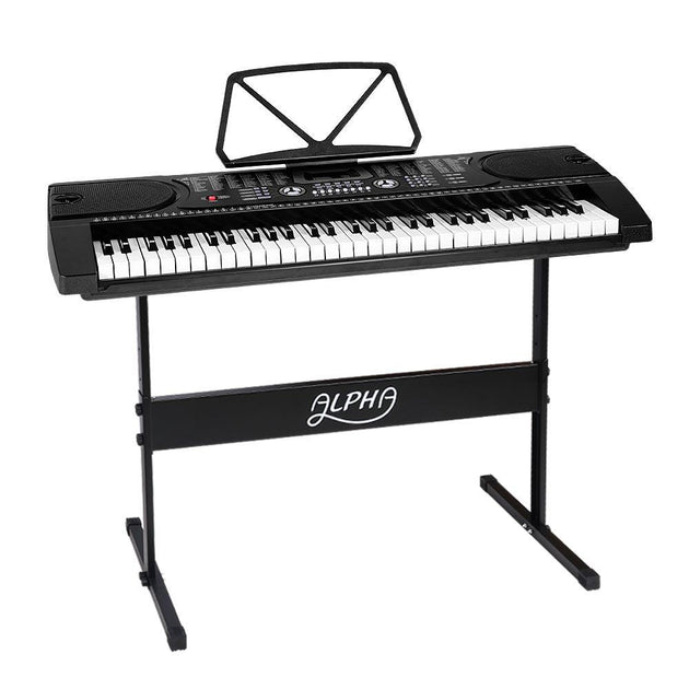 Buy Alpha 61 Keys Electronic Piano Keyboard Digital Electric w/ Stand Beginner Black discounted | Products On Sale Australia