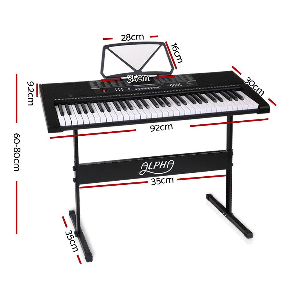 Buy Alpha 61 Keys Electronic Piano Keyboard Digital Electric w/ Stand Sound Speaker discounted | Products On Sale Australia