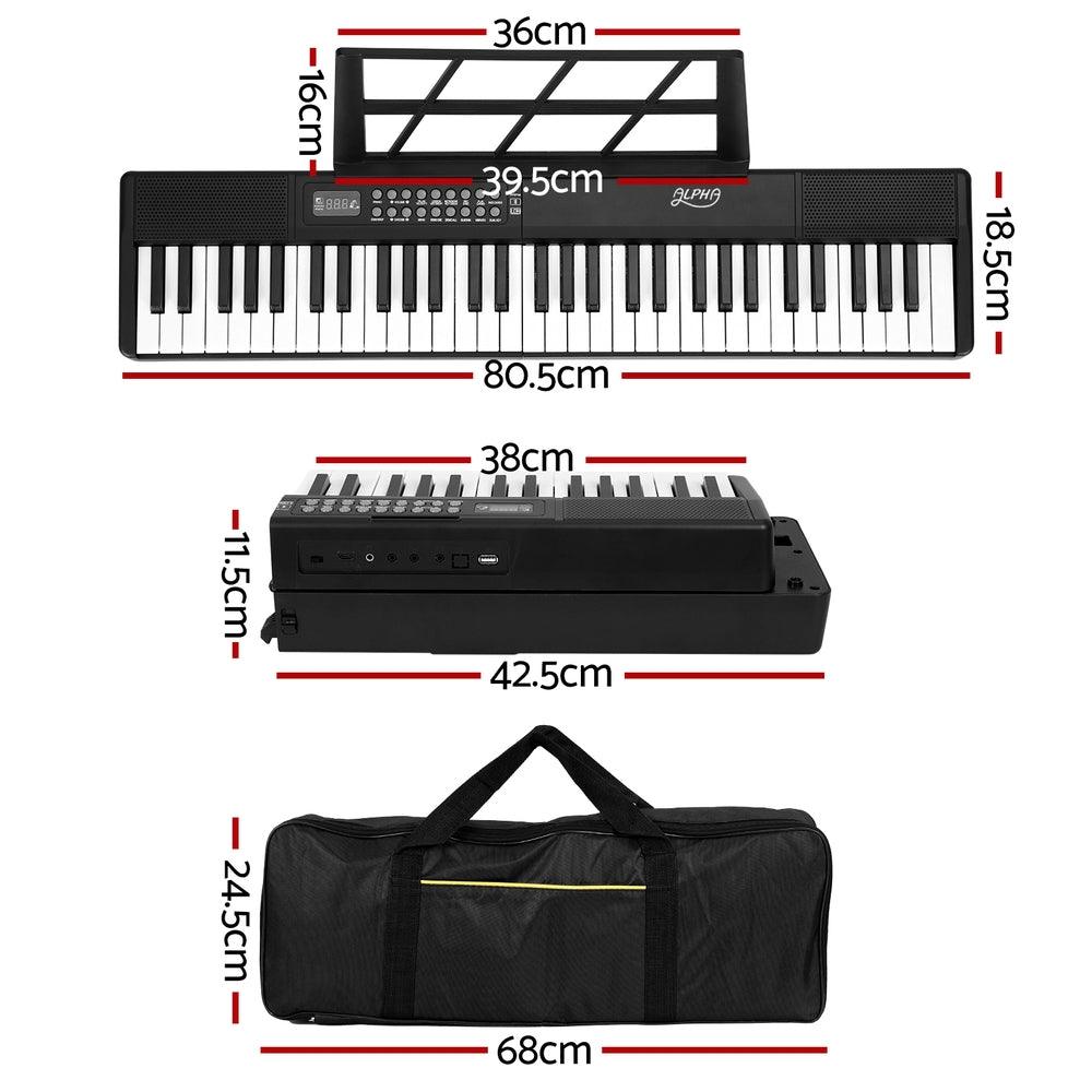 Buy Alpha 61 Keys Foldable Electronic Piano Keyboard Digital Electric w/ Carry Bag discounted | Products On Sale Australia