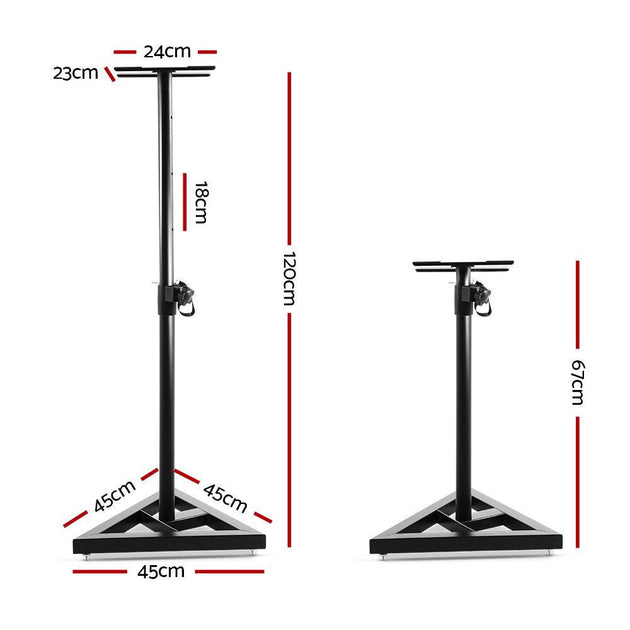 Buy Alpha Speaker Stand 67-120cm Adjustable Height Surround Sound Studio Home 2pcs discounted | Products On Sale Australia