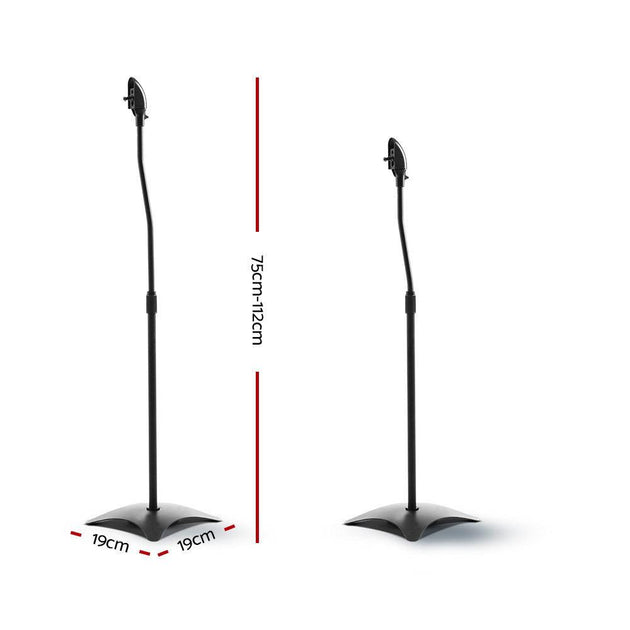 Buy Alpha Speaker Stand 75-112cm Adjustable Height Surround Sound Studio Home 2pcs discounted | Products On Sale Australia