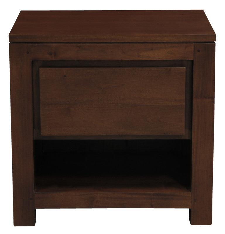 Buy Amsterdam Solid Mahogany Timber 1 Drawer Bedside Table (Mahogany) discounted | Products On Sale Australia