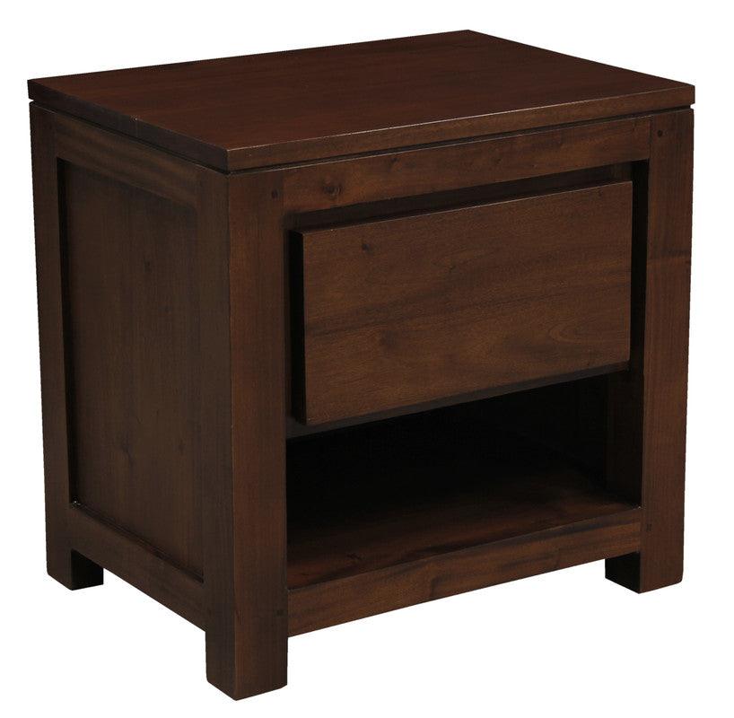 Buy Amsterdam Solid Mahogany Timber 1 Drawer Bedside Table (Mahogany) discounted | Products On Sale Australia