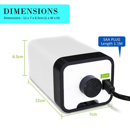 Buy Aquarium Air Pump Oxygen Hydroponic 2 Outlet 180L/H 4W discounted | Products On Sale Australia