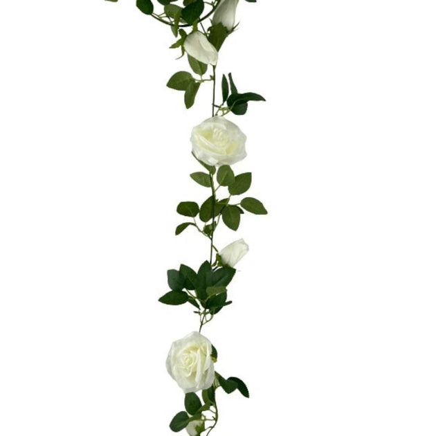 Artificial White Rose Garland 190cm Products On Sale Australia | Home & Garden > Artificial Plants Category