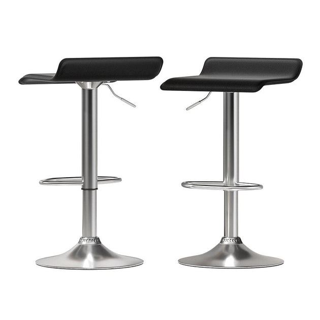 Buy Artiss 2x Bar Stools Faux Leather Chair Black discounted | Products On Sale Australia