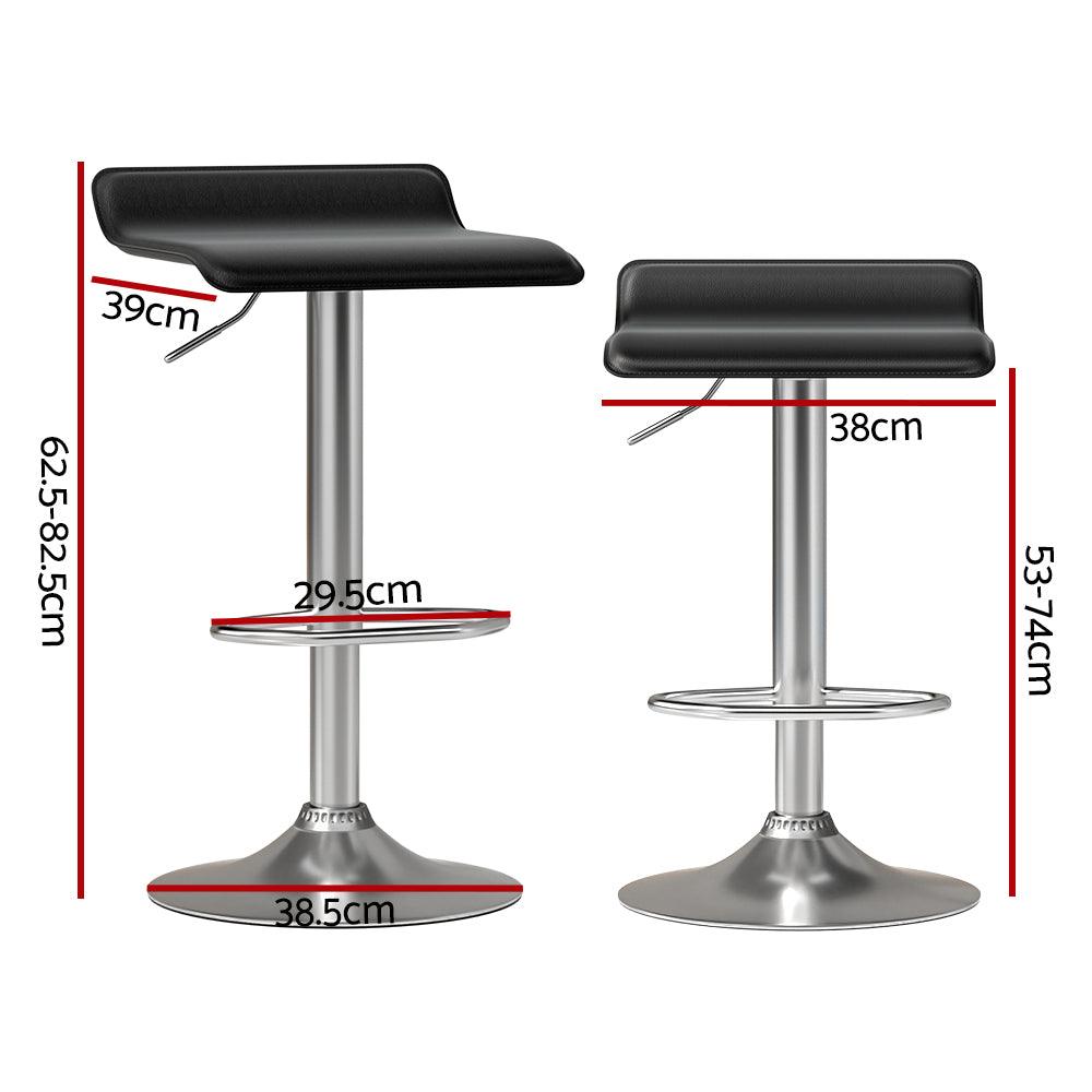 Buy Artiss 2x Bar Stools Faux Leather Chair Black discounted | Products On Sale Australia