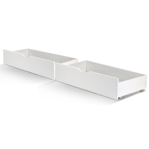 Buy Artiss 2x Bed Frame Storage Drawers Trundle White discounted | Products On Sale Australia