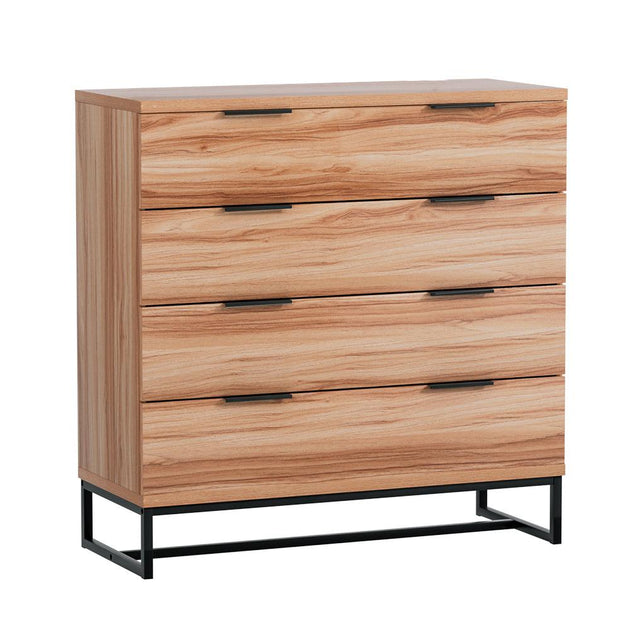 Buy Artiss 4 Chest of Drawers Cabinet Dresser Table Tallboy Storage Bedroom Rust Oak discounted | Products On Sale Australia