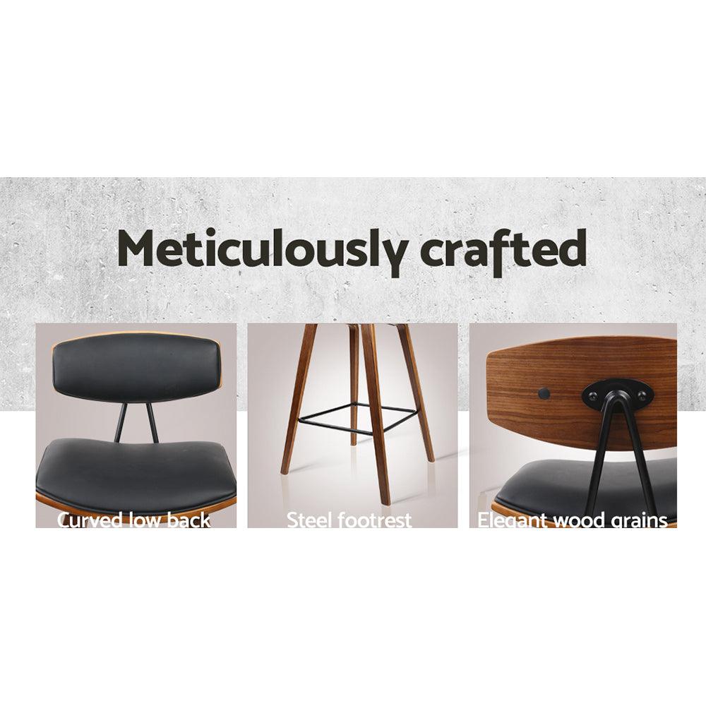 Buy Artiss 4x Bar Stools Leather Padded w/Backrest discounted | Products On Sale Australia