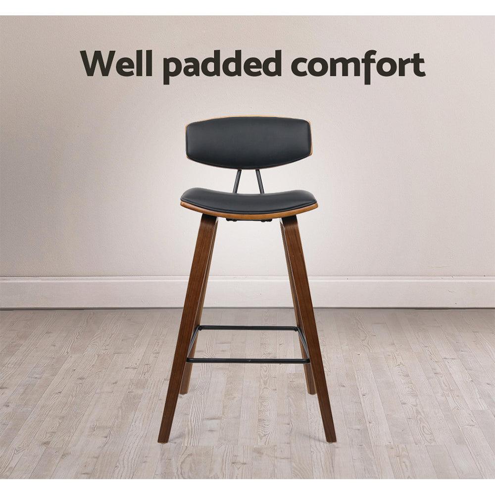 Buy Artiss 4x Bar Stools Leather Padded w/Backrest discounted | Products On Sale Australia