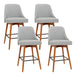 Buy Artiss 4x Bar Stools Swivel Seat Wooden Grey discounted | Products On Sale Australia