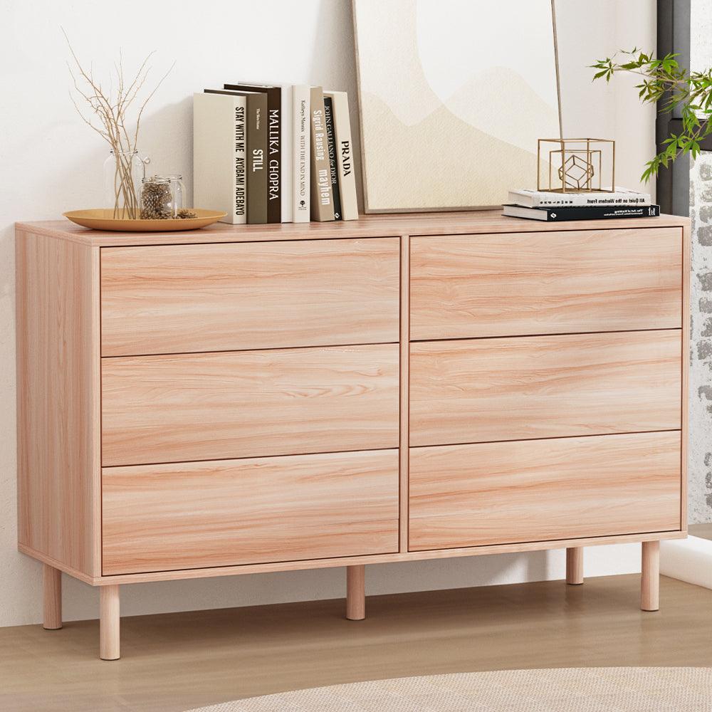 Buy Artiss 6 Chest of Drawers Cabinet Dresser Table Tallboy Storage Bedroom Pine discounted | Products On Sale Australia