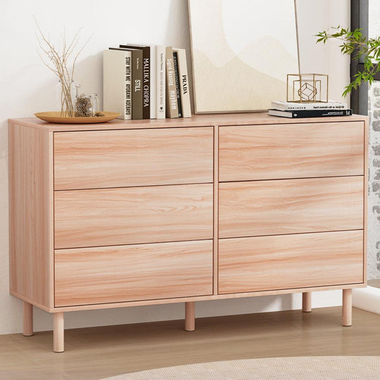 Buy Artiss 6 Chest of Drawers Cabinet Dresser Table Tallboy Storage Bedroom Pine discounted | Products On Sale Australia