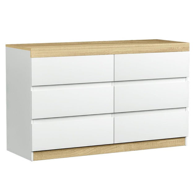 Buy Artiss 6 Chest of Drawers Cabinet Dresser Table Tallboy Storage Bedroom White discounted | Products On Sale Australia