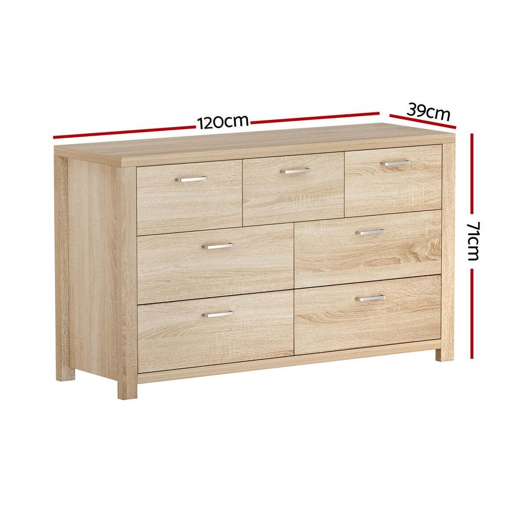 Buy Artiss 7 Chest of Drawers - MAXI Pine discounted | Products On Sale Australia