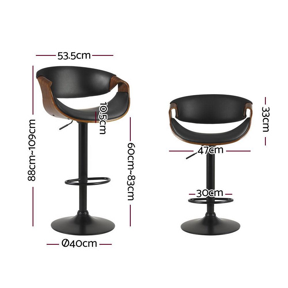 Buy Artiss Bar Stools Gas Lift Leather w/Armrest discounted | Products On Sale Australia