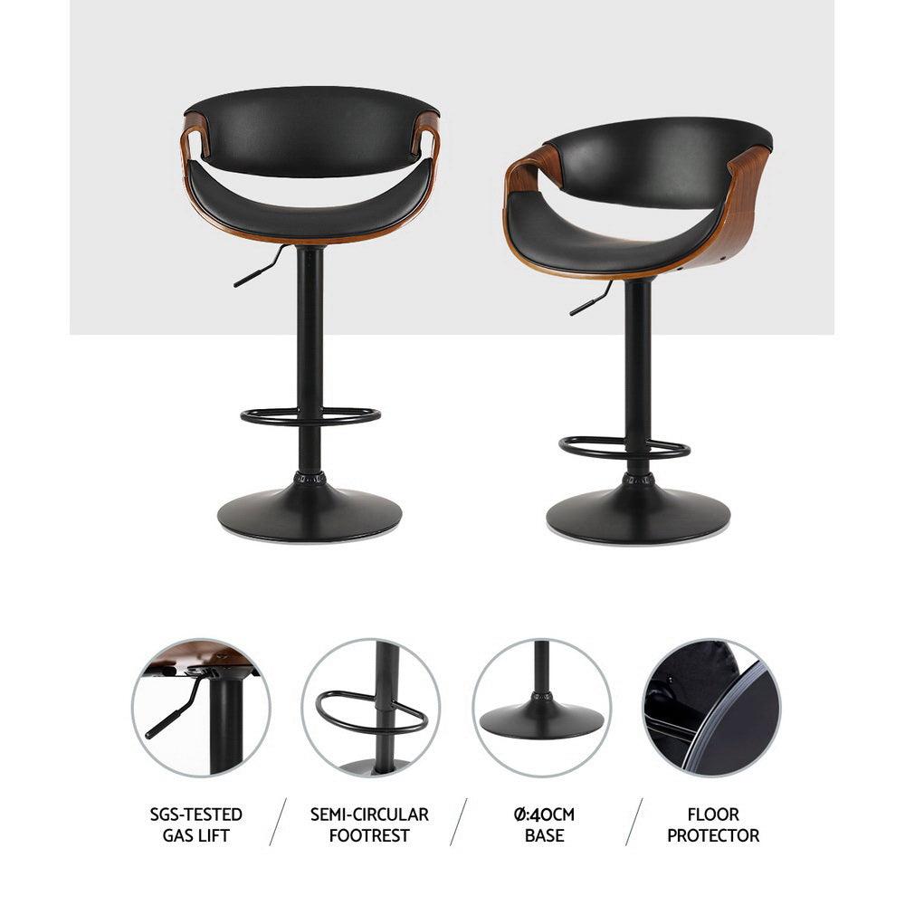 Buy Artiss Bar Stools Gas Lift Leather w/Armrest discounted | Products On Sale Australia