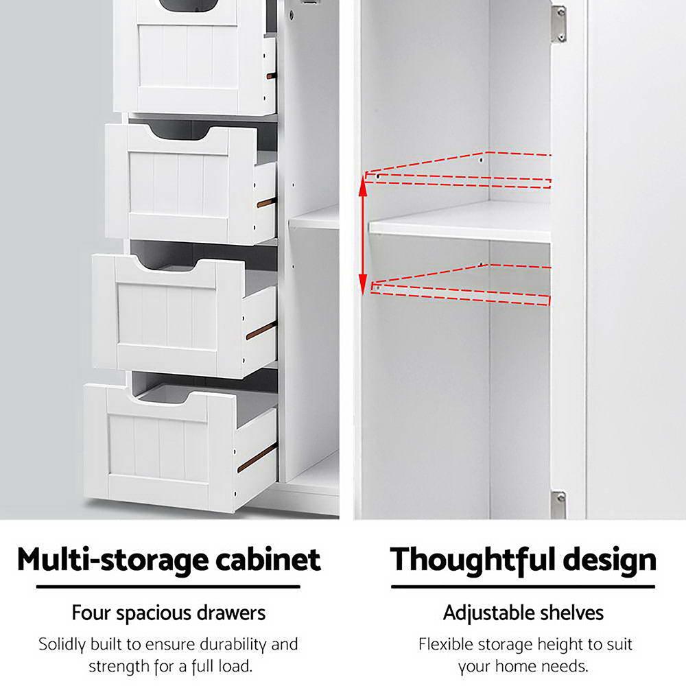 Buy Artiss Bathroom Cabinet Storage Drawers White discounted | Products On Sale Australia