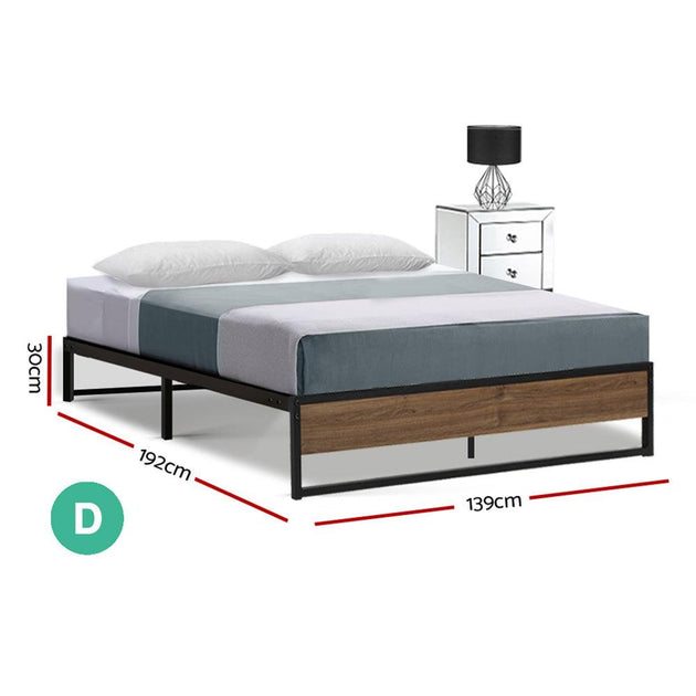 Buy Artiss Bed Frame Metal Frame Bed Base OSLO - Double discounted | Products On Sale Australia