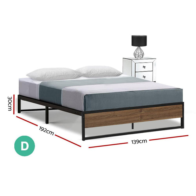 Artiss Bed Frame Metal Frame Bed Base OSLO - Double Products On Sale Australia | Furniture > Bedroom Category