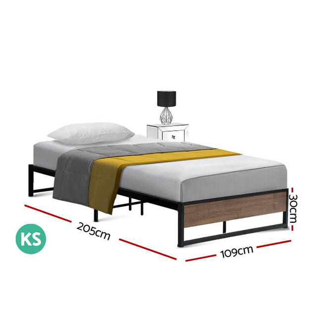 Buy Artiss Bed Frame Metal Frame Bed Base OSLO - King Single discounted | Products On Sale Australia