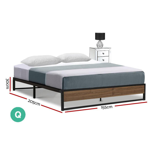 Artiss Bed Frame Metal Frame Bed Base OSLO - Queen Products On Sale Australia | Furniture > Bedroom Category
