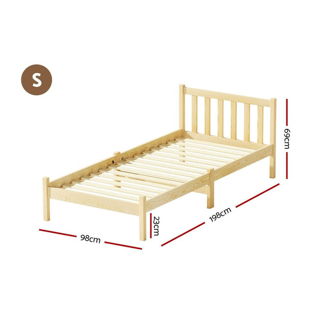 Artiss Bed Frame Single Size Wooden Oak SOFIE Products On Sale Australia | Furniture > Bedroom Category
