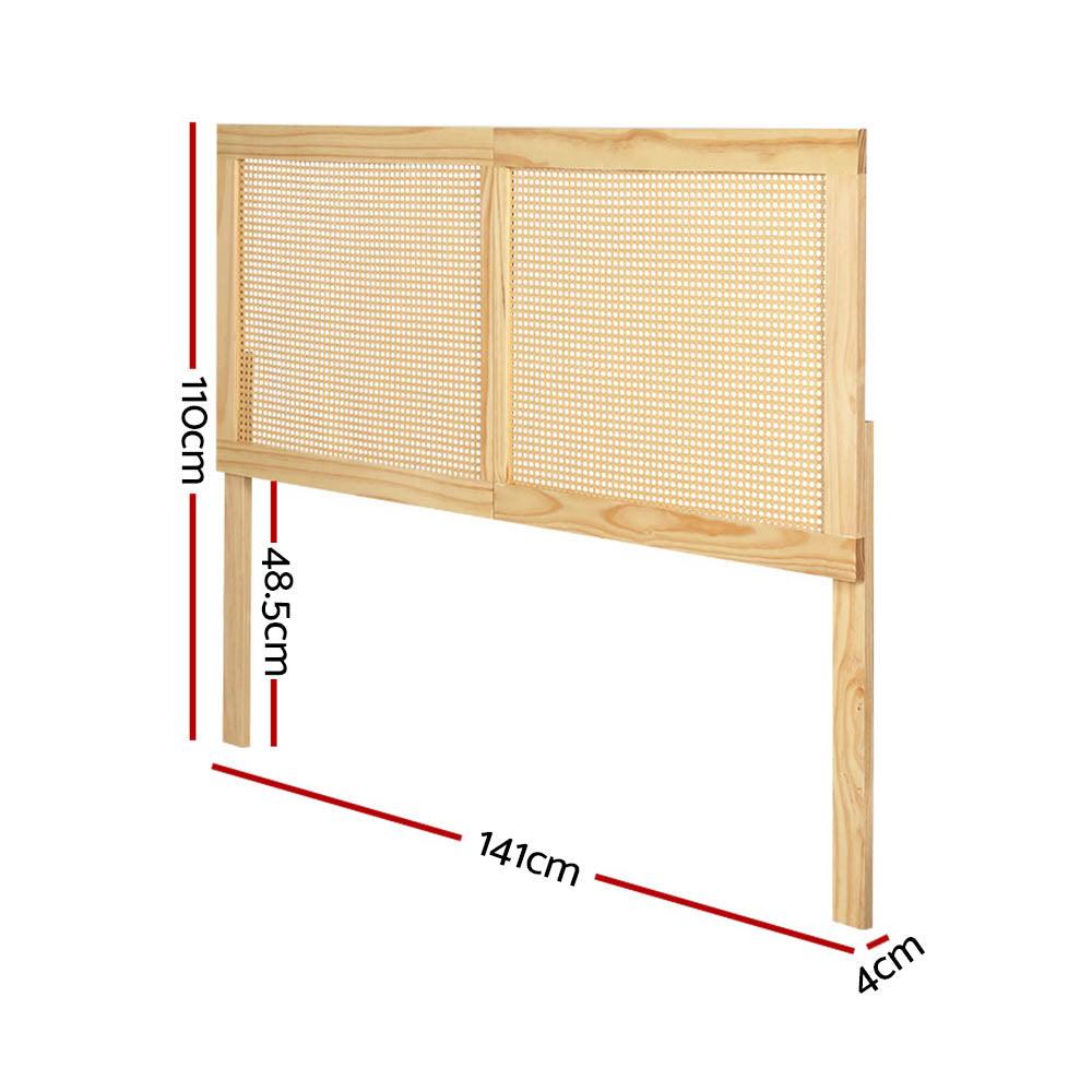 Buy Artiss Bed Head Headboard Double Rattan - RIBO Pine discounted | Products On Sale Australia