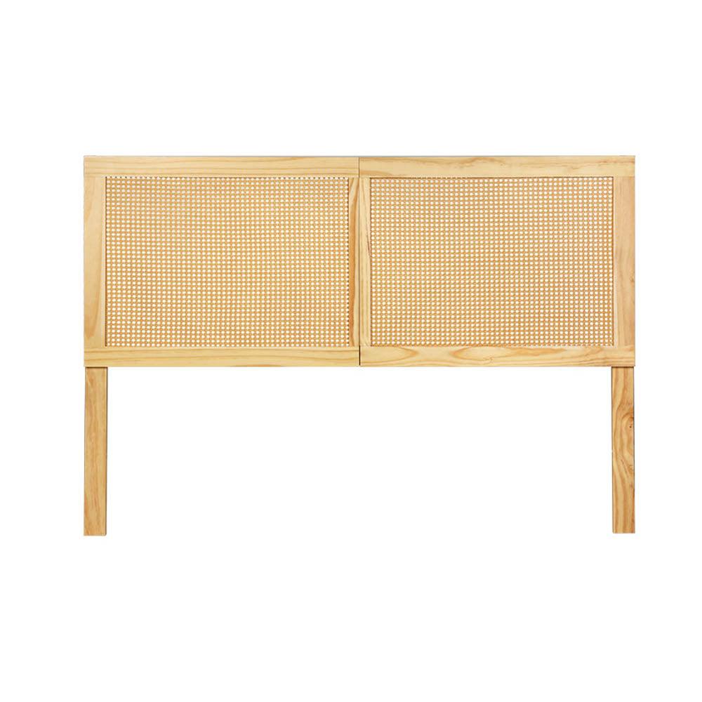 Buy Artiss Bed Head Headboard Double Rattan - RIBO Pine discounted | Products On Sale Australia