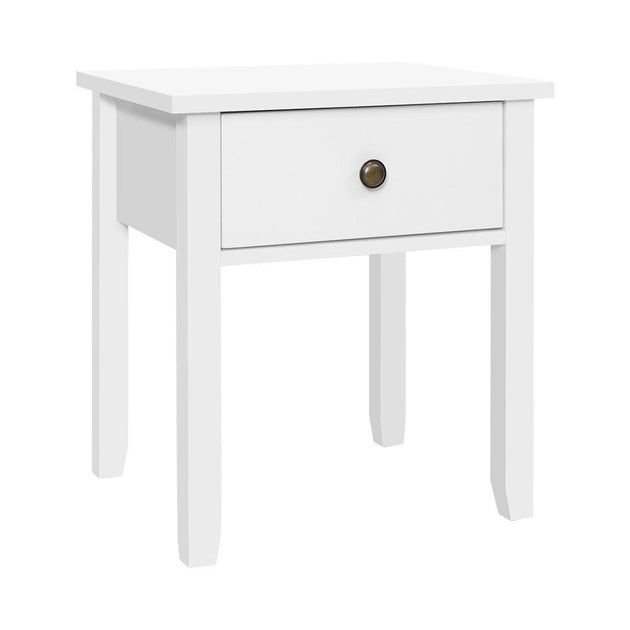 Artiss Bedside Table 1 Drawer - BOW White Products On Sale Australia | Furniture > Bedroom Category