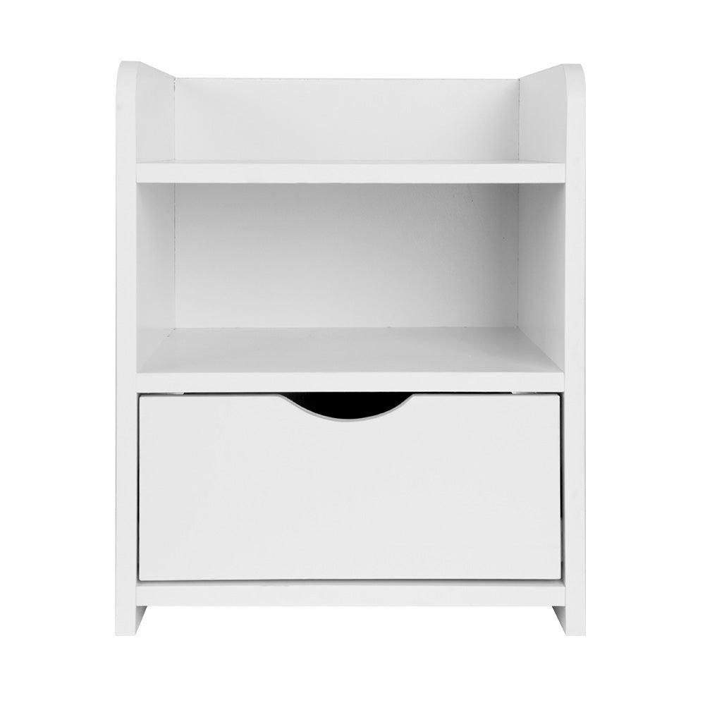 Artiss Bedside Table 1 Drawer with Shelf - FARA White Products On Sale Australia | Furniture > Bedroom Category