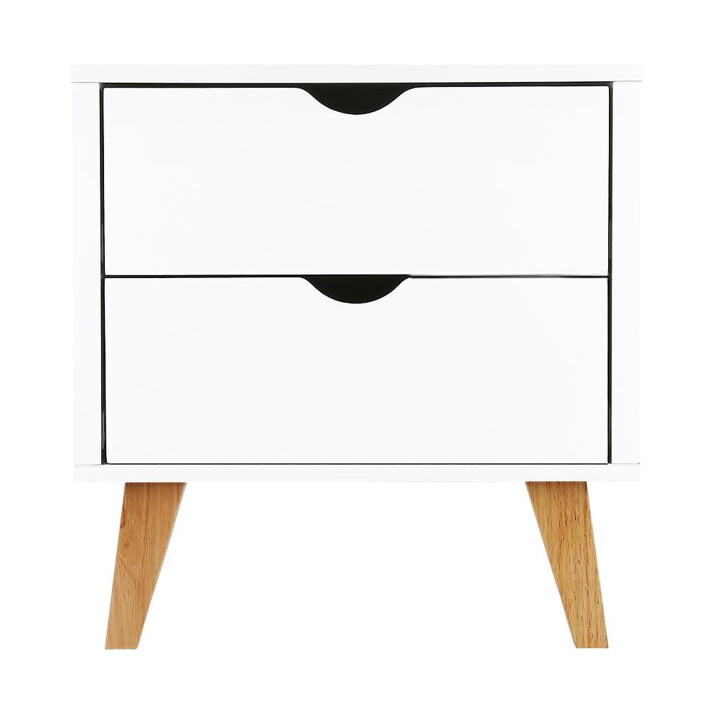 Buy Artiss Bedside Table 2 Drawers - ANDERS White discounted | Products On Sale Australia