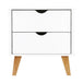 Buy Artiss Bedside Table 2 Drawers - ANDERS White discounted | Products On Sale Australia