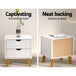 Buy Artiss Bedside Table 2 Drawers - ANDERS White discounted | Products On Sale Australia