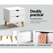 Buy Artiss Bedside Table 2 Drawers - ANDERS White discounted | Products On Sale Australia