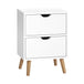 Buy Artiss Bedside Table 2 Drawers - BODEN White discounted | Products On Sale Australia