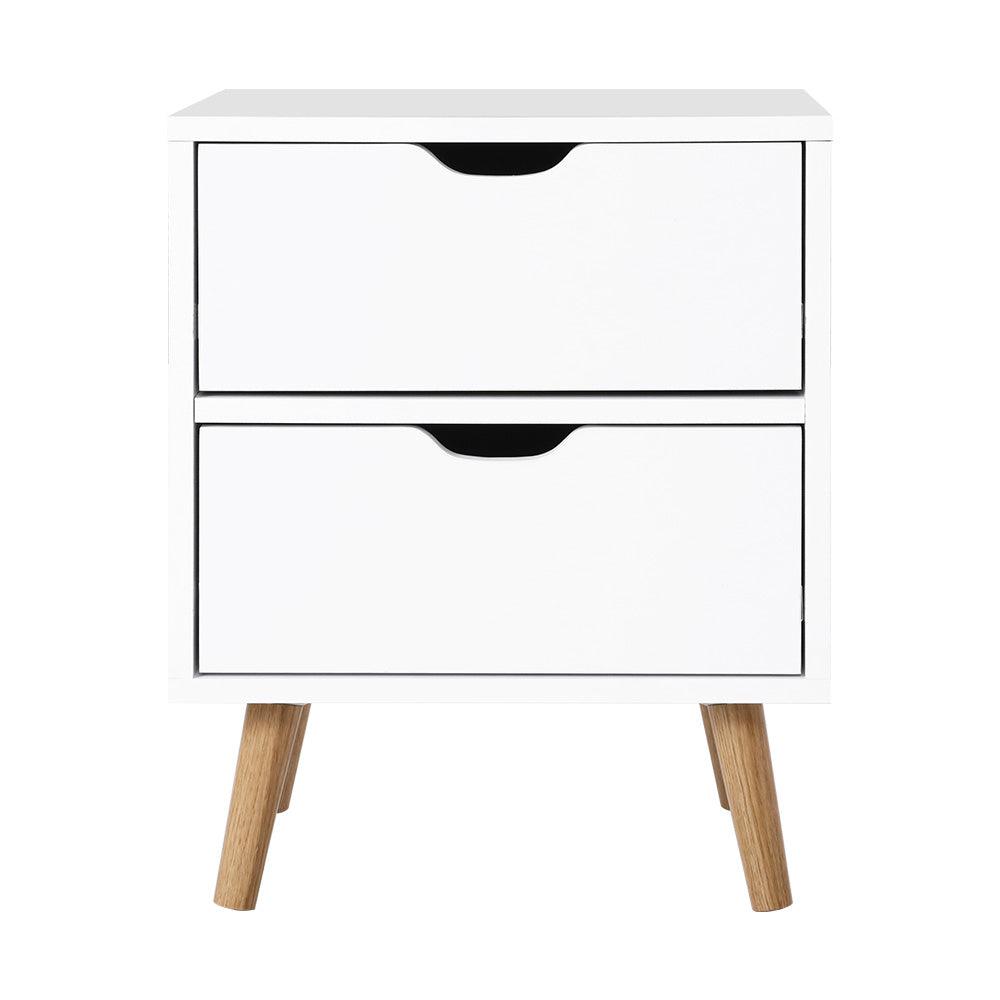 Buy Artiss Bedside Table 2 Drawers - BODEN White discounted | Products On Sale Australia