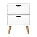 Buy Artiss Bedside Table 2 Drawers - BODEN White discounted | Products On Sale Australia