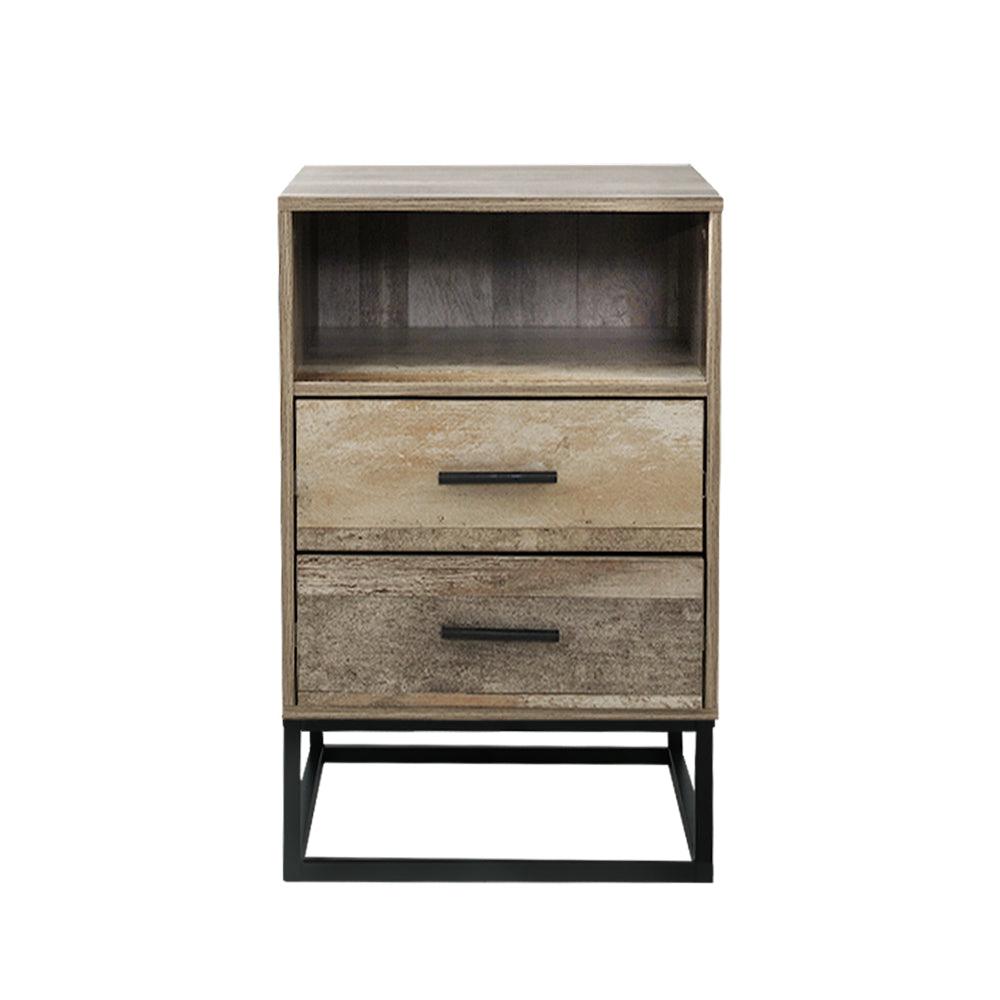 Buy Artiss Bedside Table 2 Drawers with Shelf - BADAN discounted | Products On Sale Australia