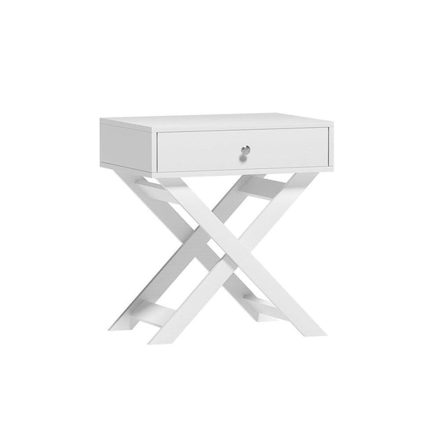 Buy Artiss Bedside Table Drawers Side Table Storage Cabinet Nightstand White QARA discounted | Products On Sale Australia