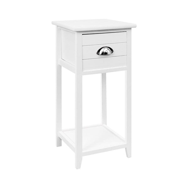 Buy Artiss Bedside Table Vintage - THYME White | Products On Sale Australia