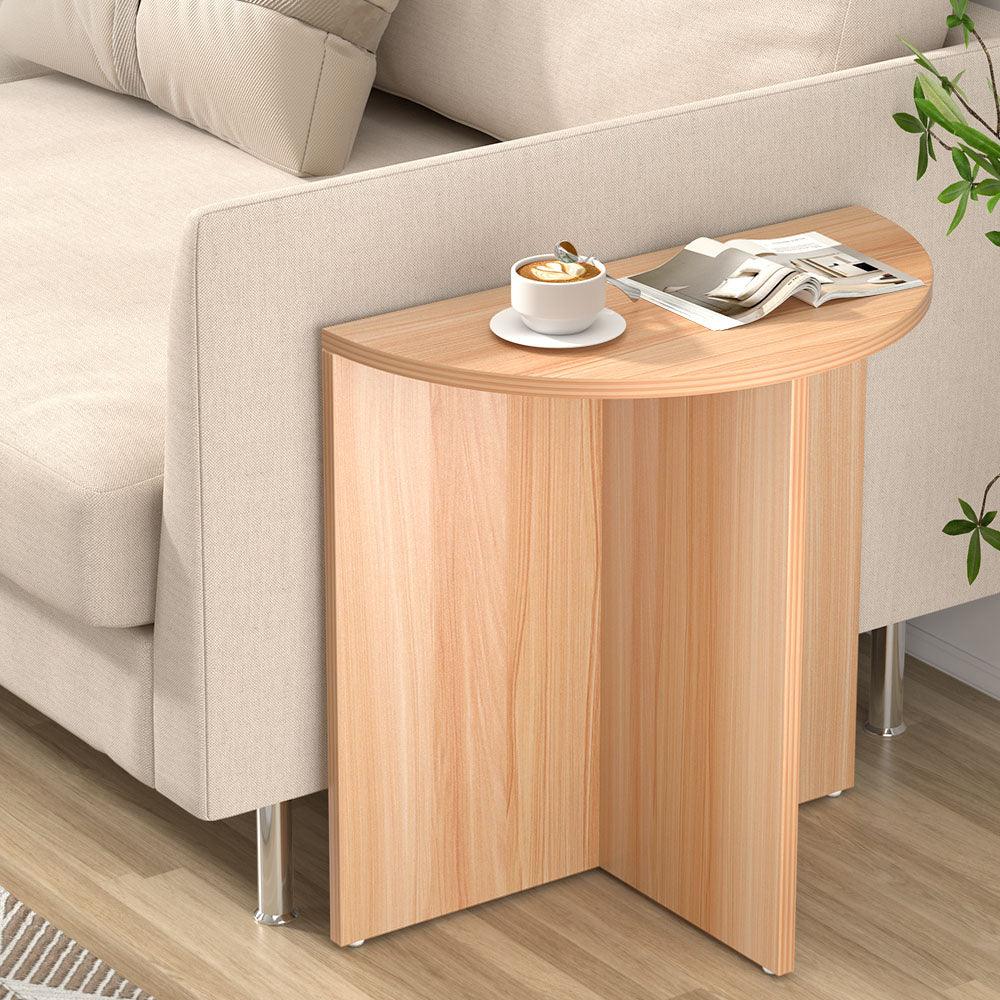 Buy Artiss Coffee Table Semi-circle 48CM Pine Elva discounted | Products On Sale Australia